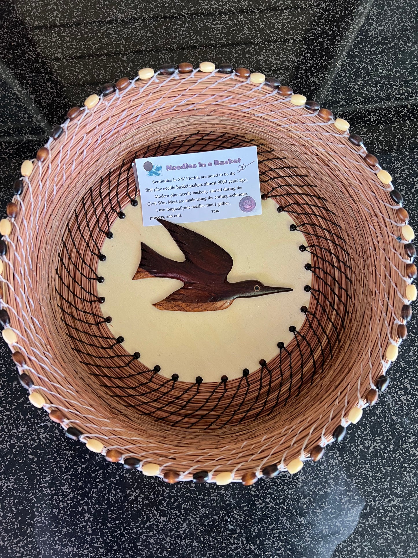 Handmade "Needles in a Basket" Basket