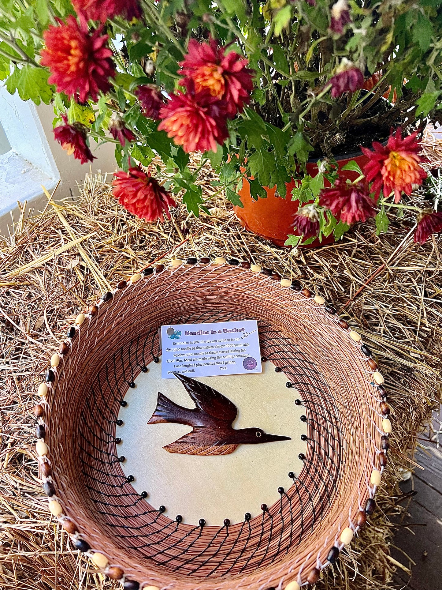 Handmade "Needles in a Basket" Basket