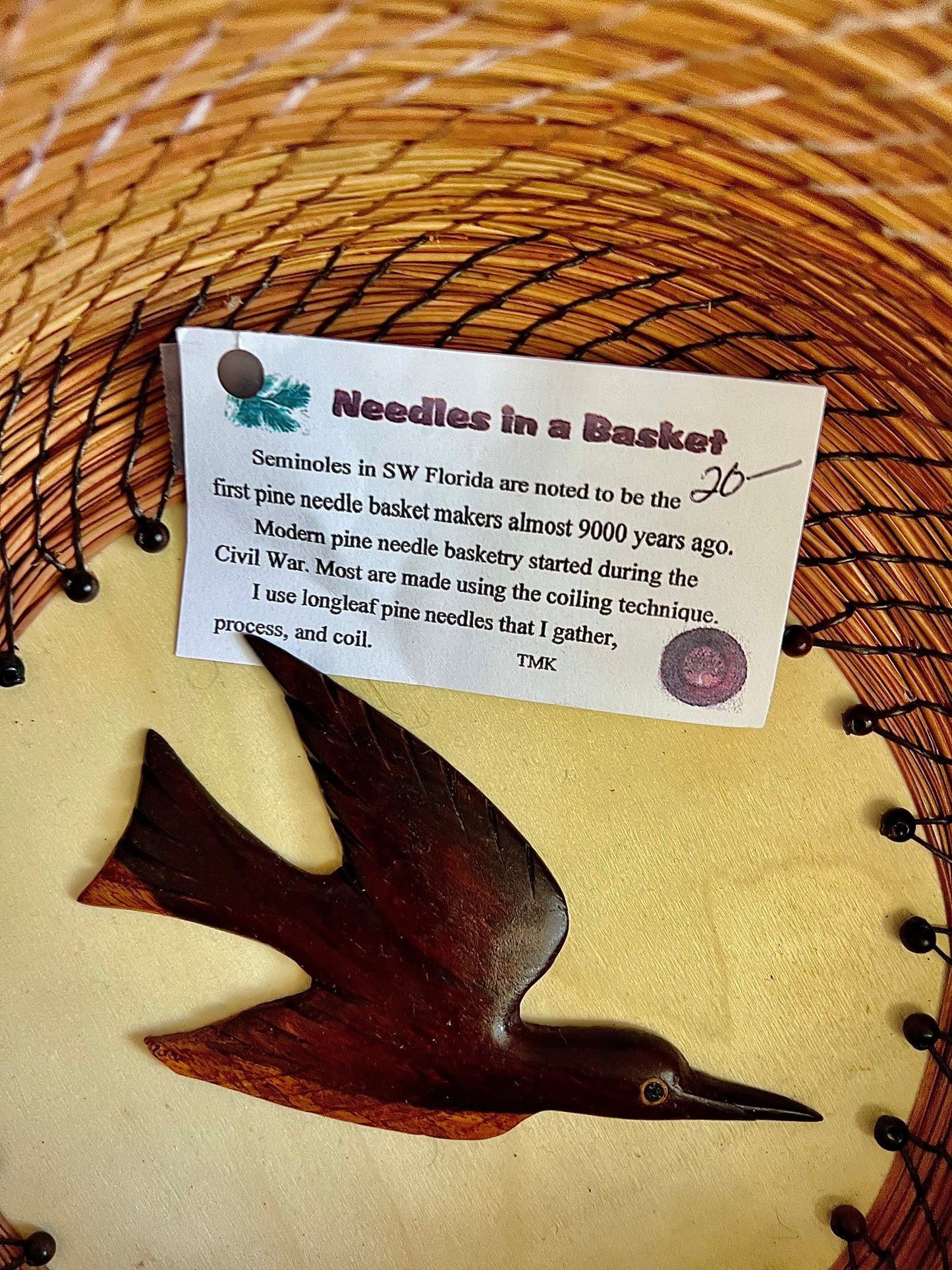 Handmade "Needles in a Basket" Basket